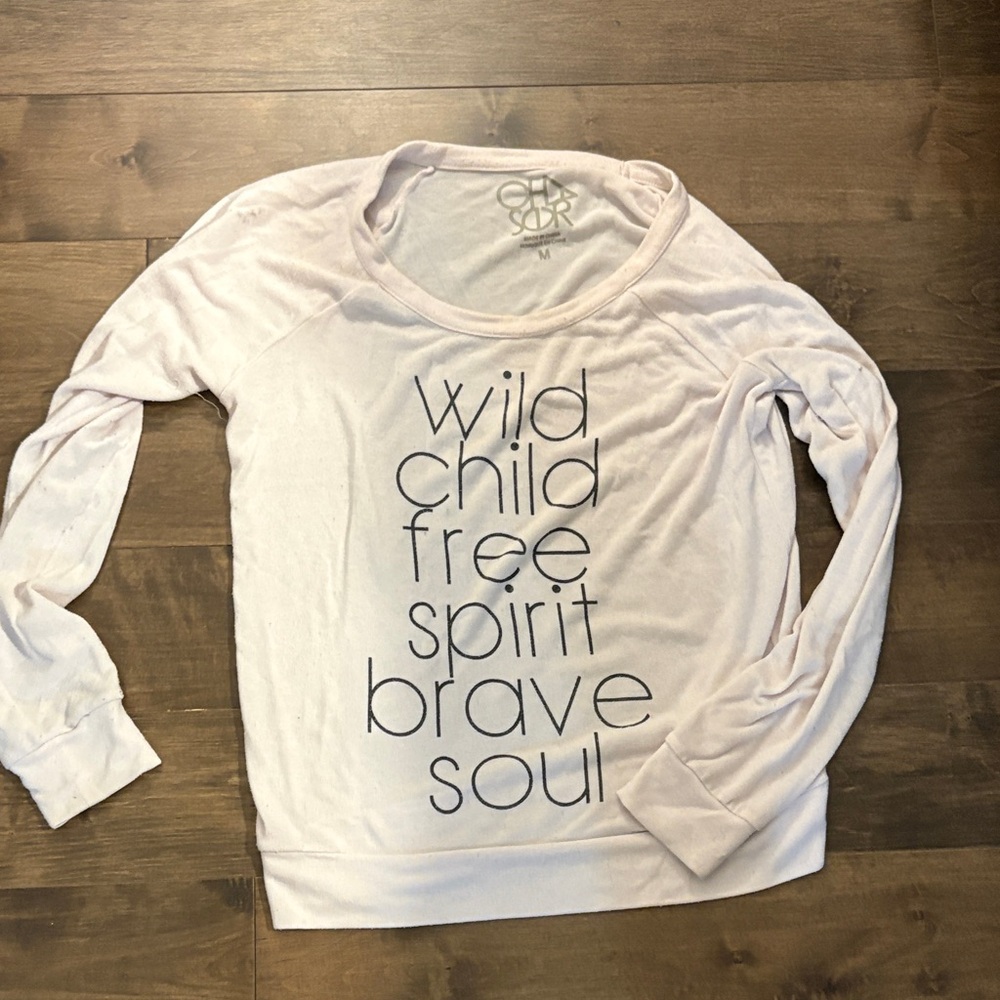 Chaser Wild Child Crew Neck Sweater - Light Pink